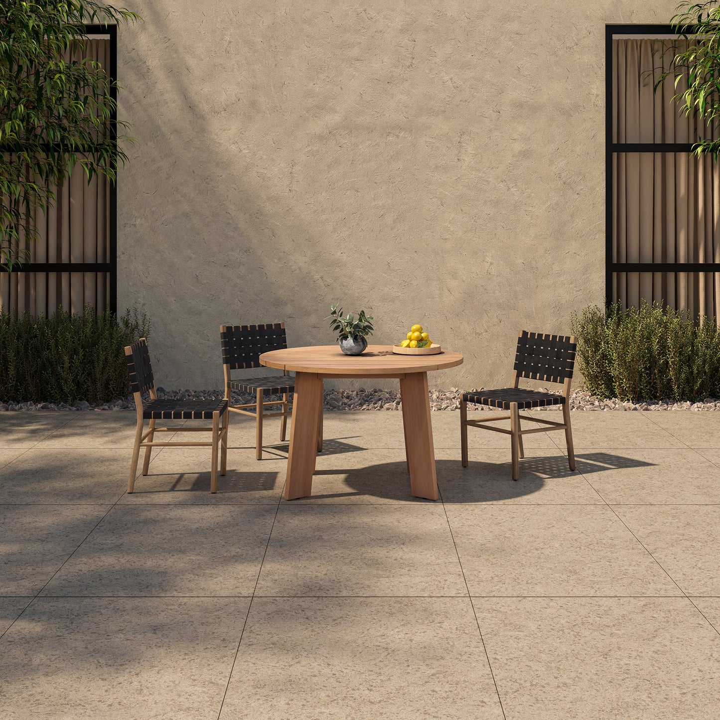 Moe's Home Delta Teak Round Outdoor Dining Table