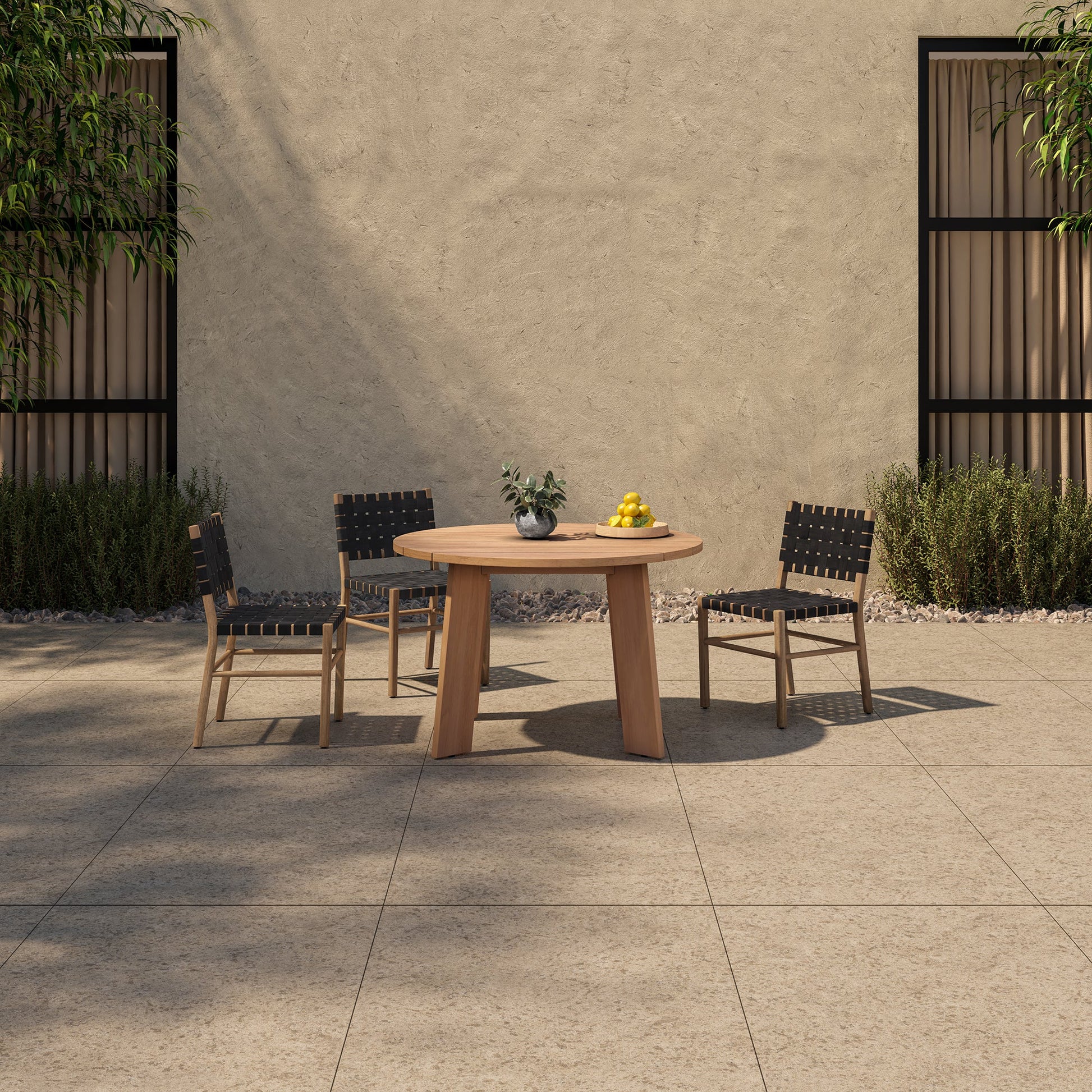 Moe's Home Delta Teak Round Outdoor Dining Table