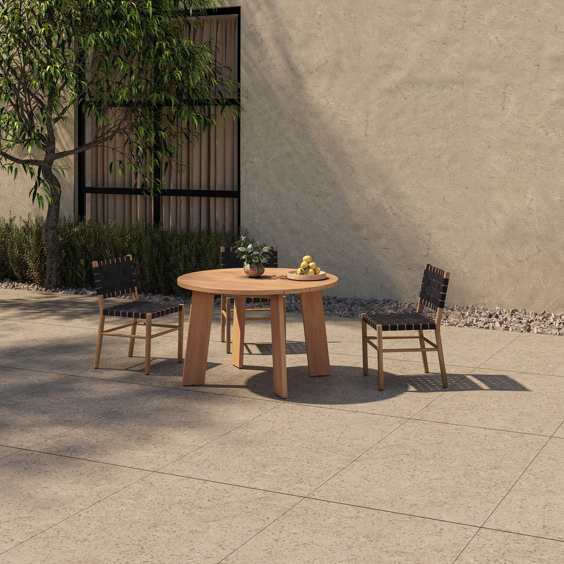 Moe's Home Delta Teak Round Outdoor Dining Table