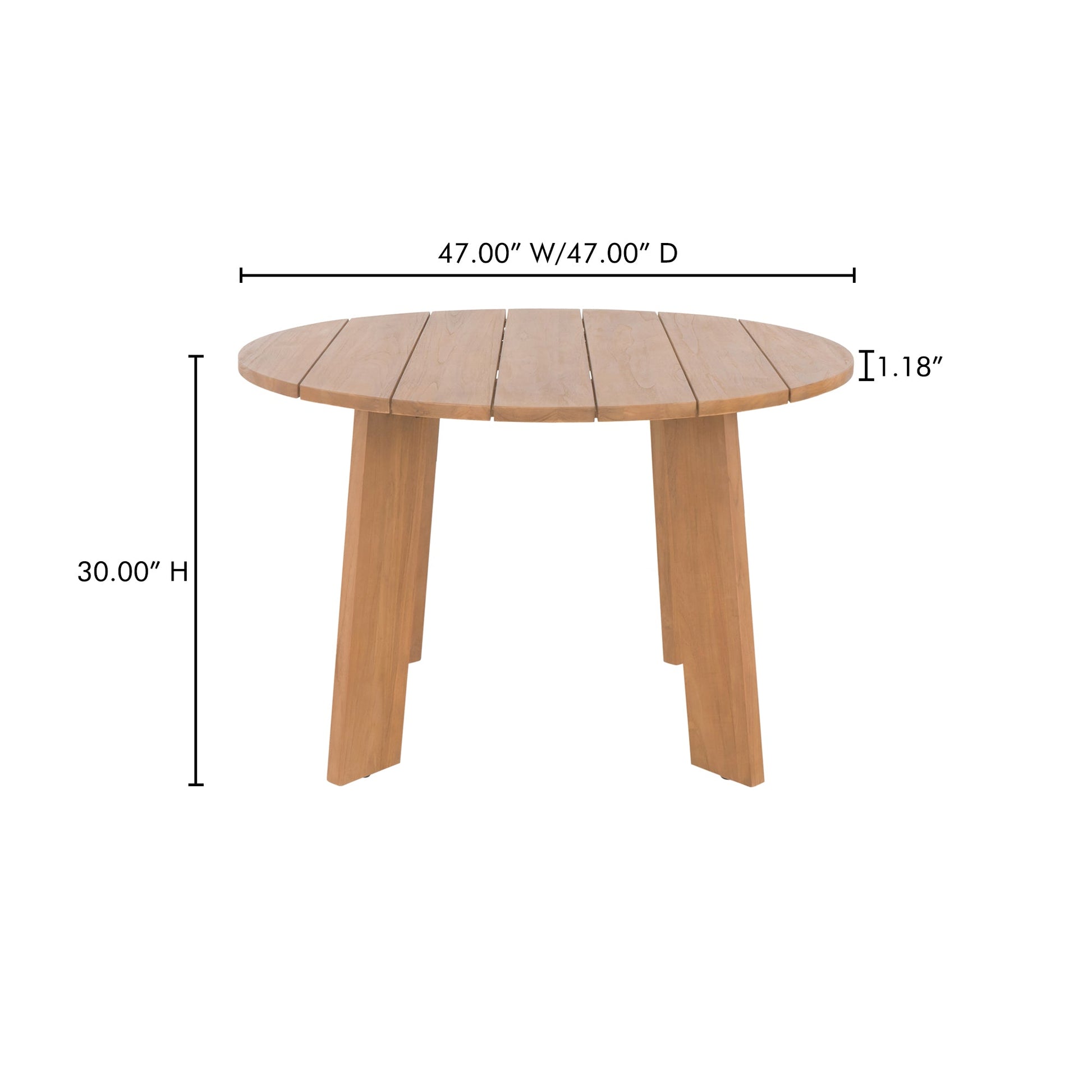 Moe's Home Delta Teak Round Outdoor Dining Table