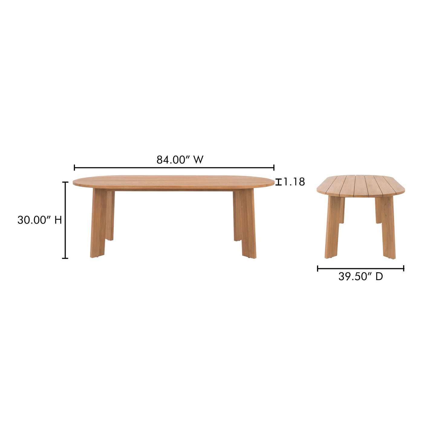 Delta Oval Teak Outdoor Dining Table