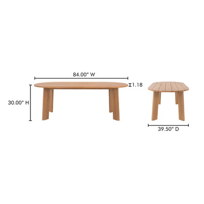 Delta Oval Teak Outdoor Dining Table