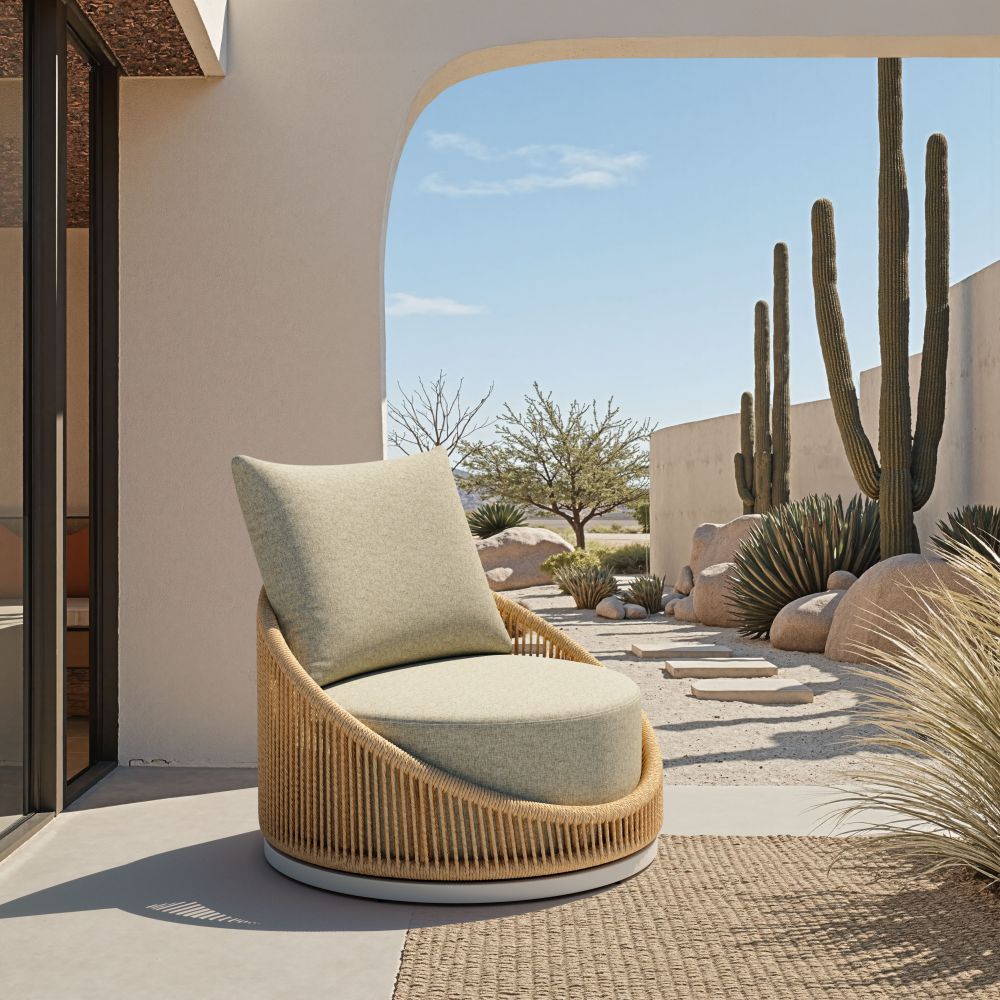 Zuo Modern Cabana Olefin Fabric Swivel Outdoor Accent Chair