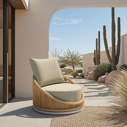 Zuo Modern Cabana Olefin Fabric Swivel Outdoor Accent Chair