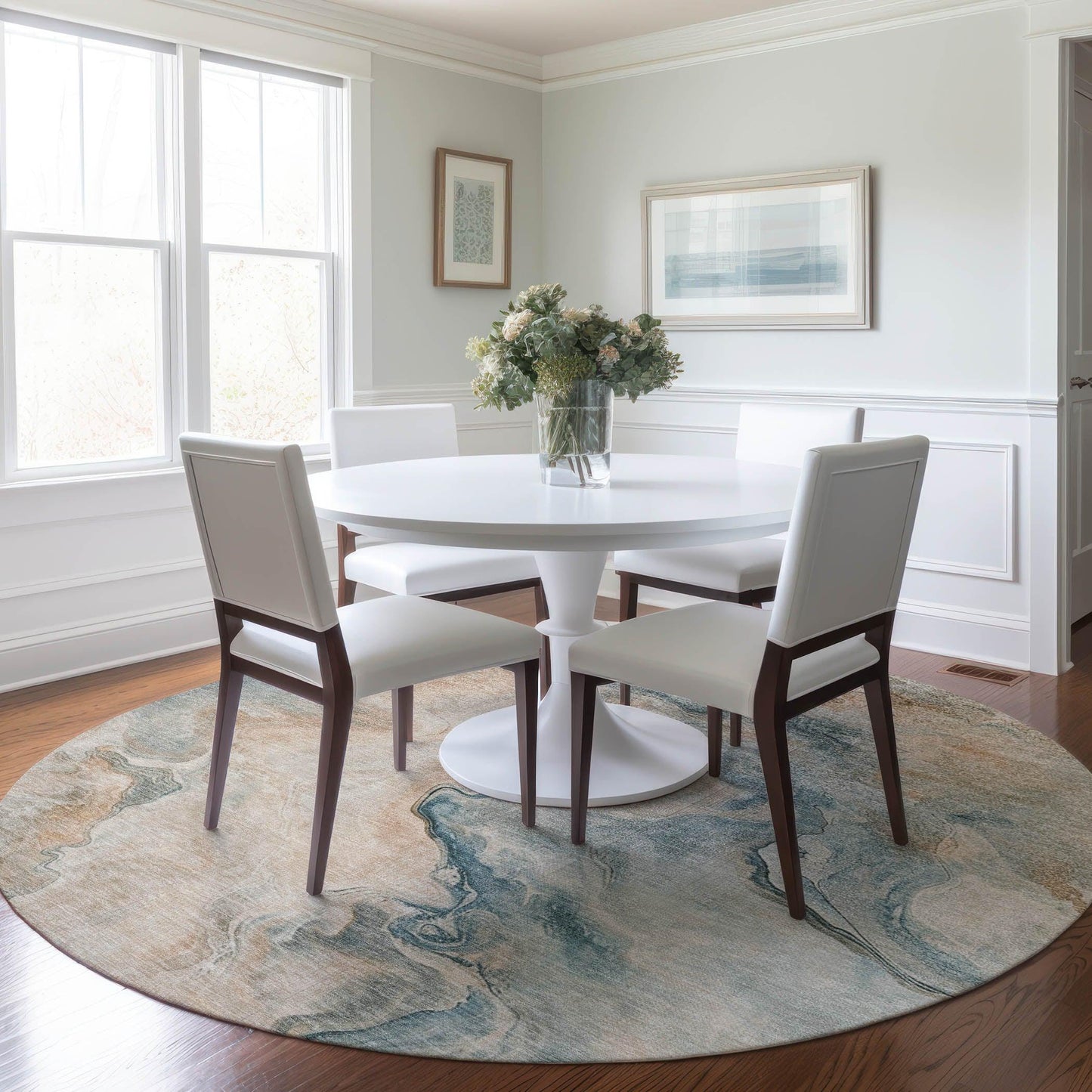 Caelanor Teal Washable Indoor - Outdoor Rug - LOOMLAN - LOOMLAN Rugs - Outdoor Rugs