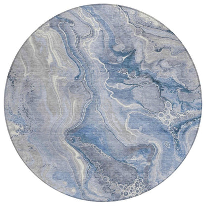 LOOMLAN Rugs Caelara Blue Washable Indoor-Outdoor Rug