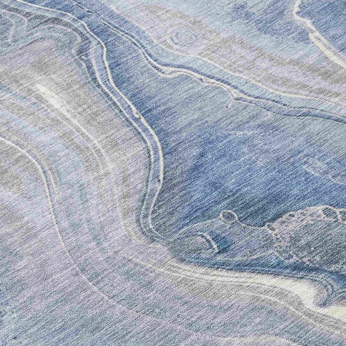 LOOMLAN Rugs Caelara Blue Washable Indoor-Outdoor Rug