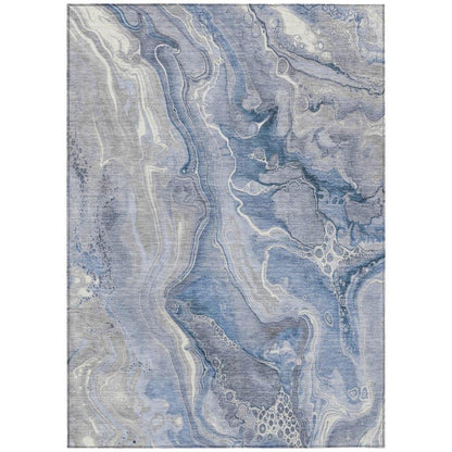 LOOMLAN Rugs Caelara Blue Washable Indoor-Outdoor Rug