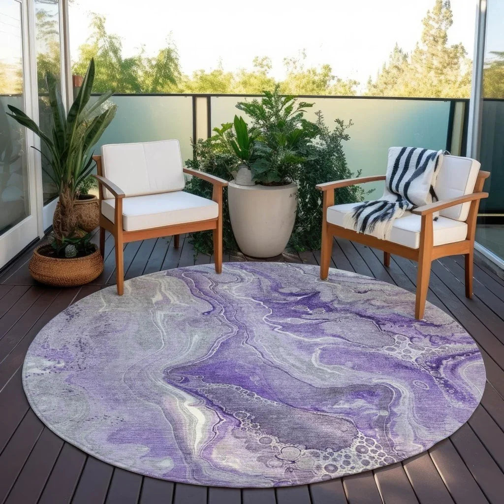 Caelara Purple Washable Indoor - Outdoor Rug - LOOMLAN - LOOMLAN Rugs - Outdoor Rugs