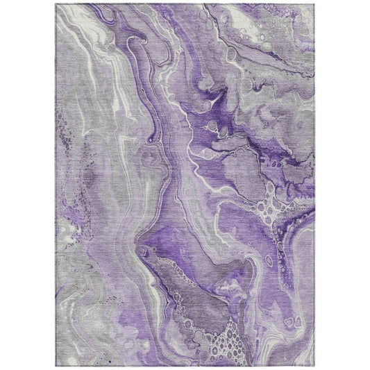LOOMLAN Rugs Caelara Purple Washable Indoor-Outdoor Rug