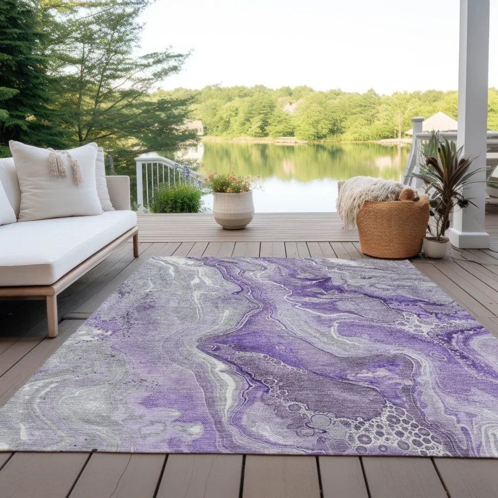 Caelara Purple Washable Indoor - Outdoor Rug - LOOMLAN - LOOMLAN Rugs - Outdoor Rugs
