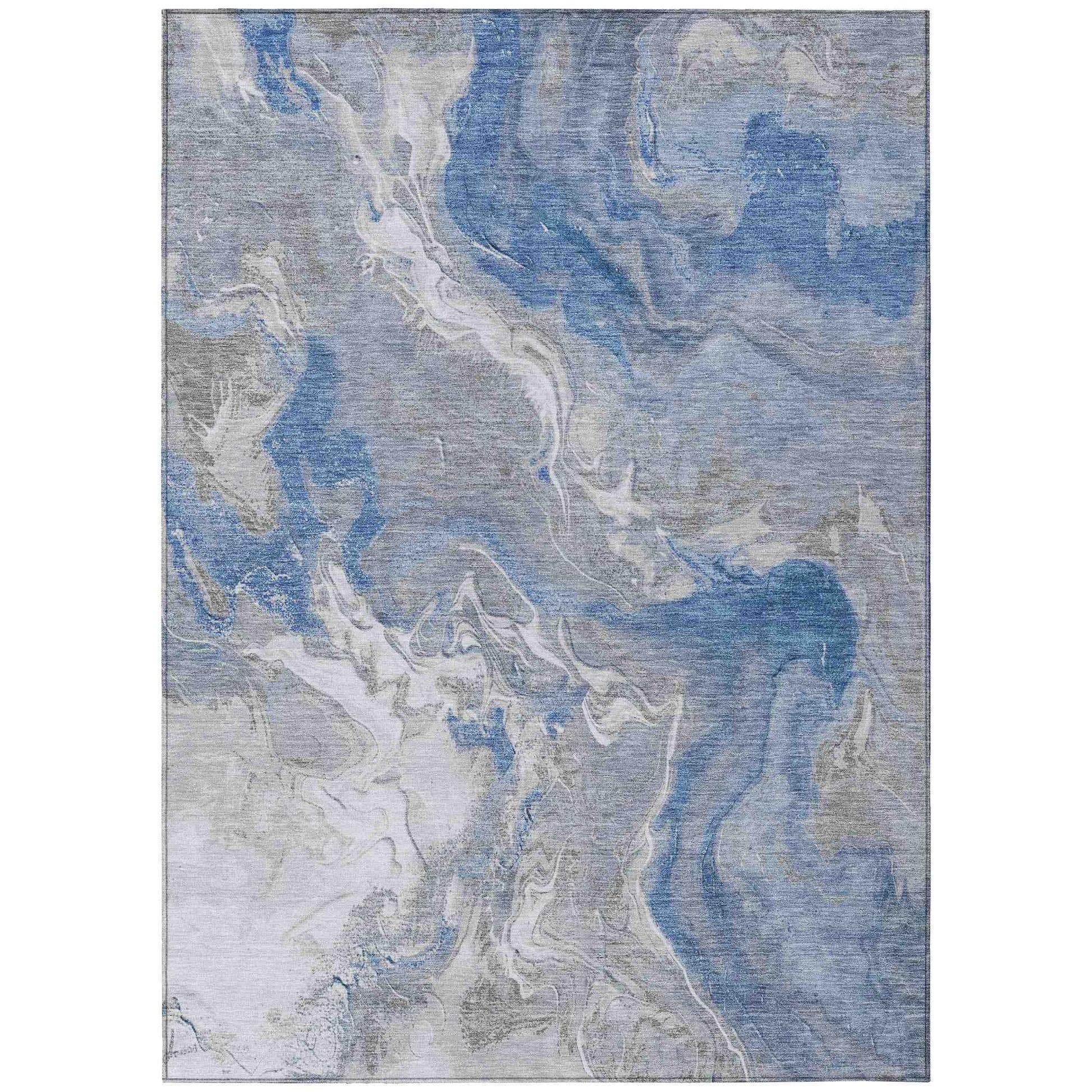 Caelaris Blue Washable Indoor - Outdoor Rug - LOOMLAN - LOOMLAN Rugs - Outdoor Rugs