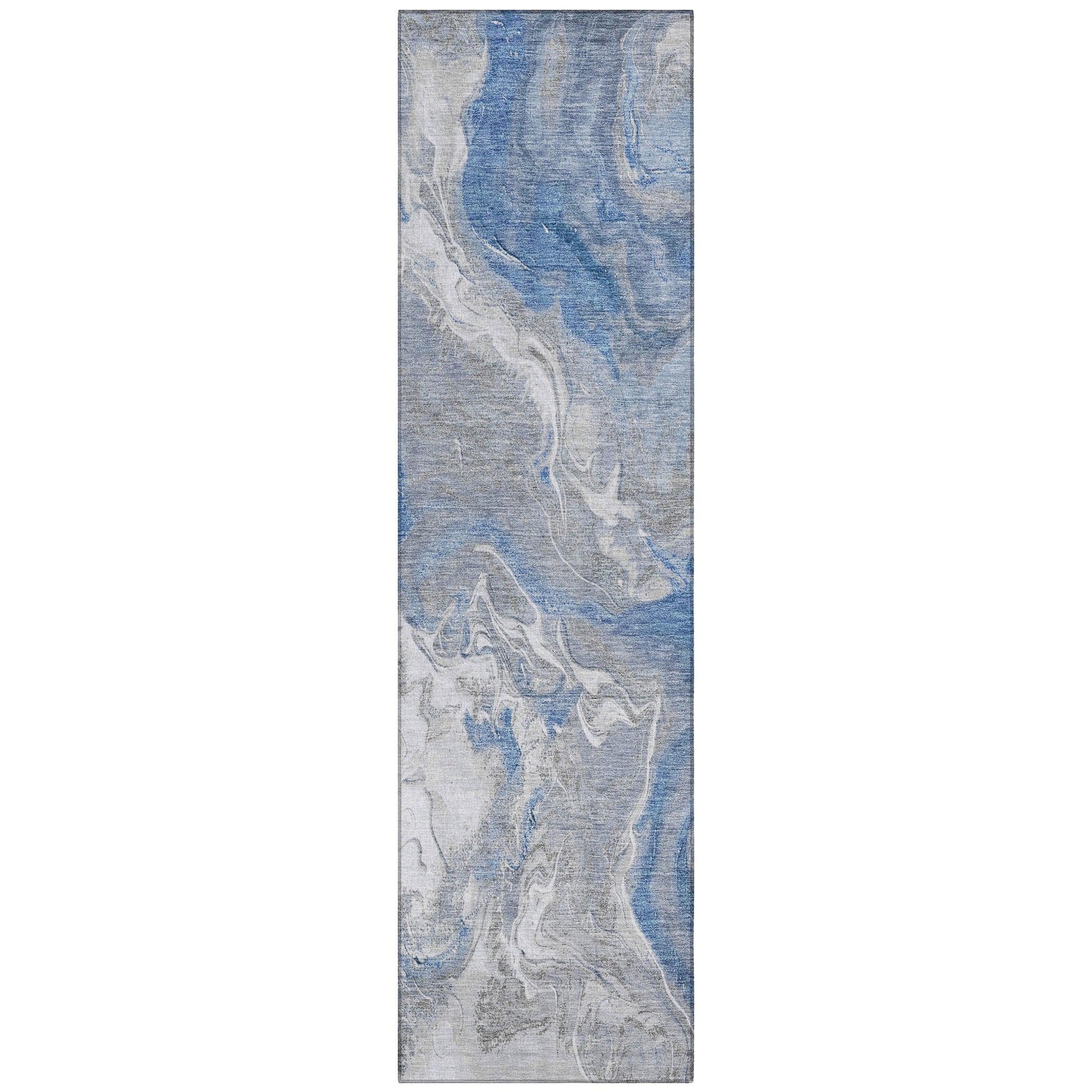Caelaris Blue Washable Indoor - Outdoor Rug - LOOMLAN - LOOMLAN Rugs - Outdoor Rugs