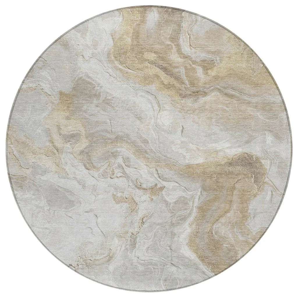 LOOMLAN Rugs Caelaris Ivory Washable Indoor-Outdoor Rug
