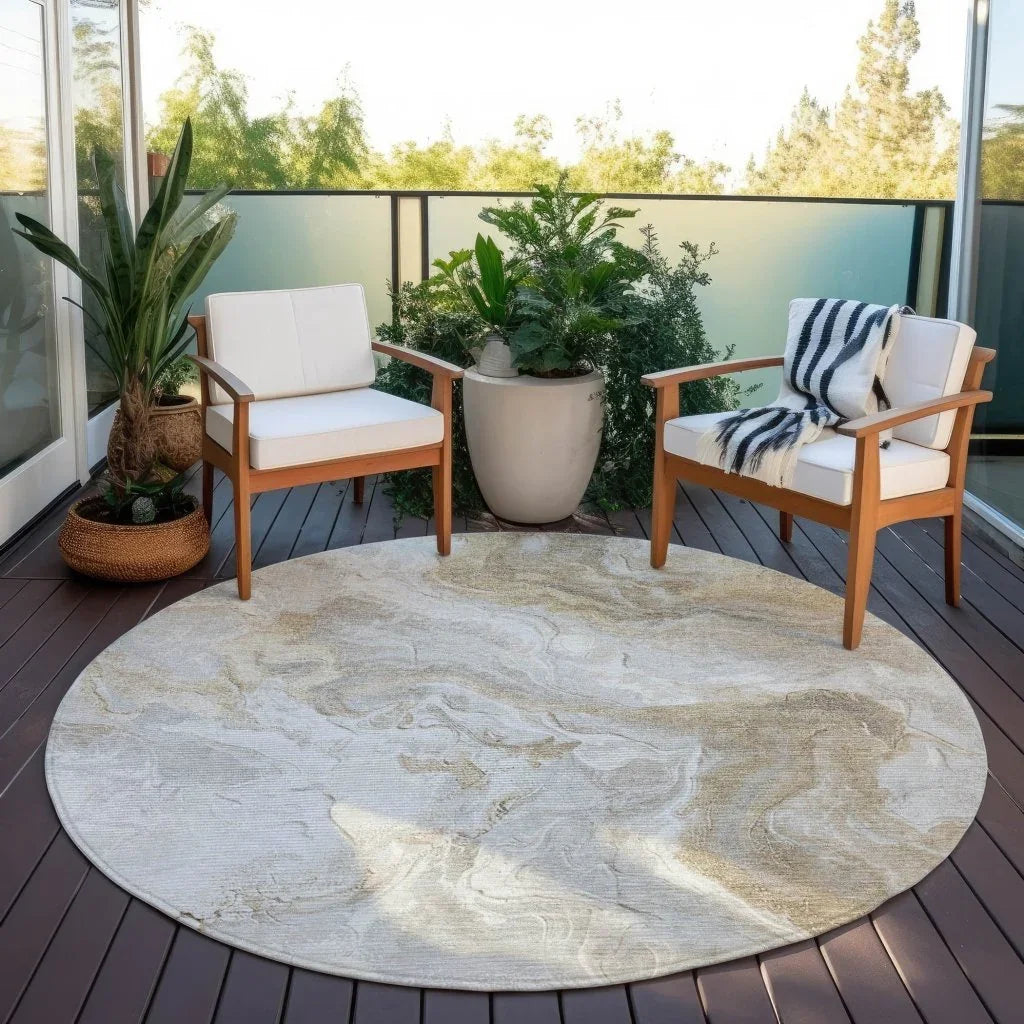 LOOMLAN Rugs Caelaris Ivory Washable Indoor-Outdoor Rug