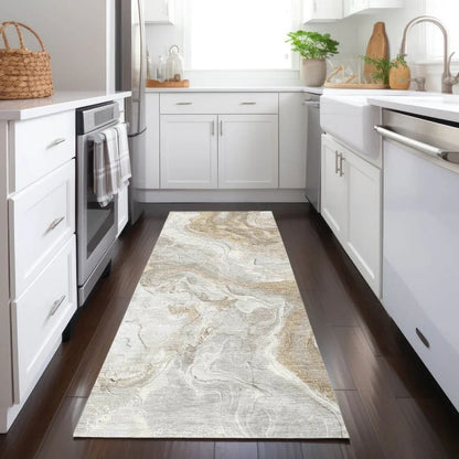 LOOMLAN Rugs Caelaris Ivory Washable Indoor-Outdoor Rug