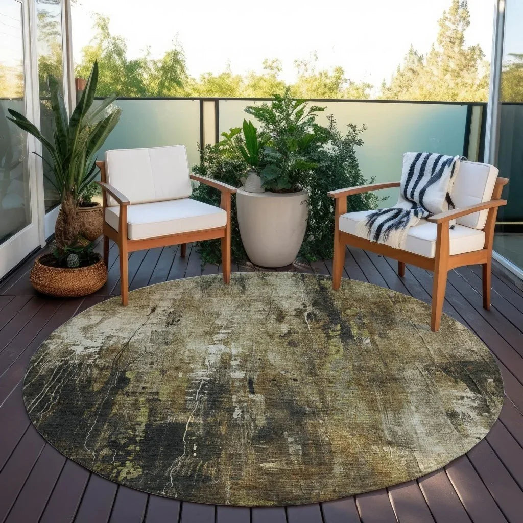 LOOMLAN Rugs Caelion Beige Washable Indoor-Outdoor Rug