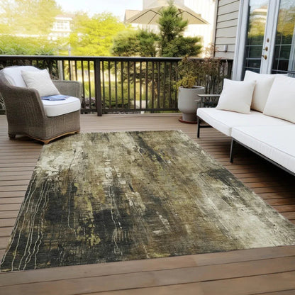 LOOMLAN Rugs Caelion Beige Washable Indoor-Outdoor Rug