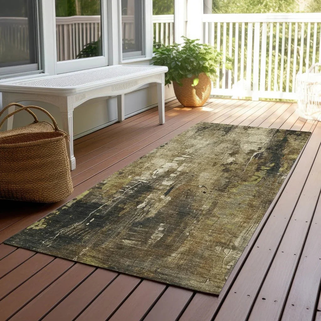 LOOMLAN Rugs Caelion Beige Washable Indoor-Outdoor Rug