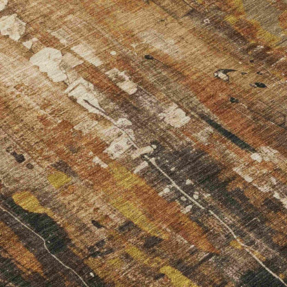 LOOMLAN Rugs Caelion Brown Washable Indoor-Outdoor Rug