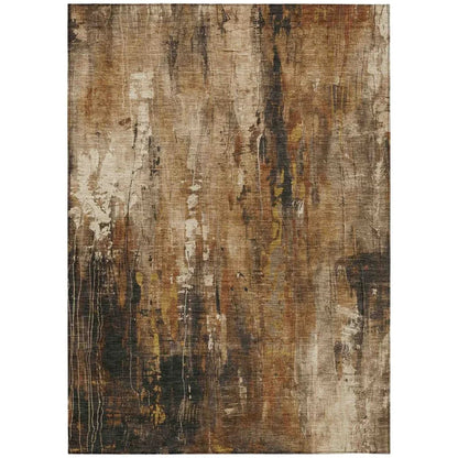 LOOMLAN Rugs Caelion Brown Washable Indoor-Outdoor Rug
