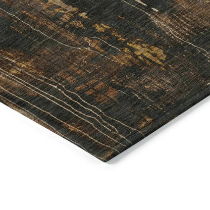 LOOMLAN Rugs Caelion Brown Washable Indoor-Outdoor Rug