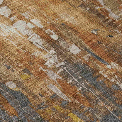 LOOMLAN Rugs Caelion Orange Washable Indoor-Outdoor Rug