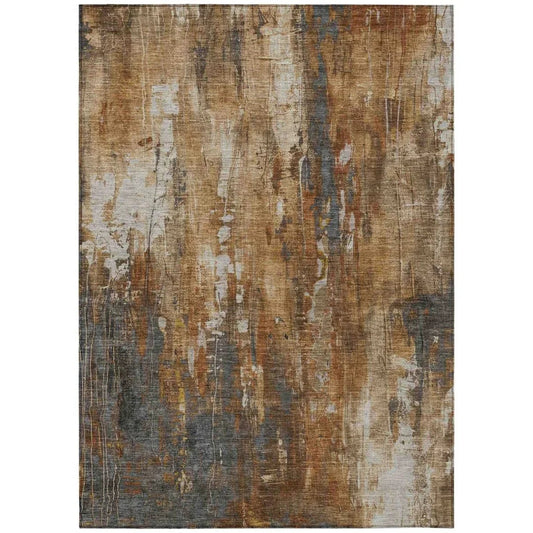 LOOMLAN Rugs Caelion Orange Washable Indoor-Outdoor Rug