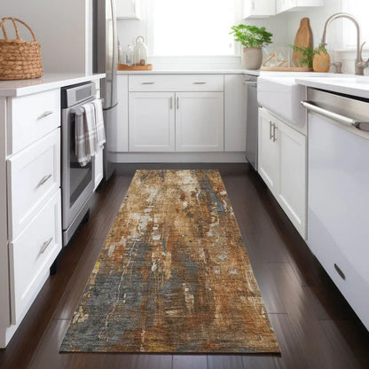 LOOMLAN Rugs Caelion Orange Washable Indoor-Outdoor Rug