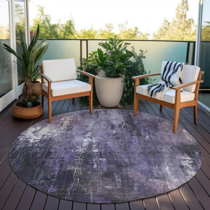 LOOMLAN Rugs Caelion Purple Washable Indoor-Outdoor Rug