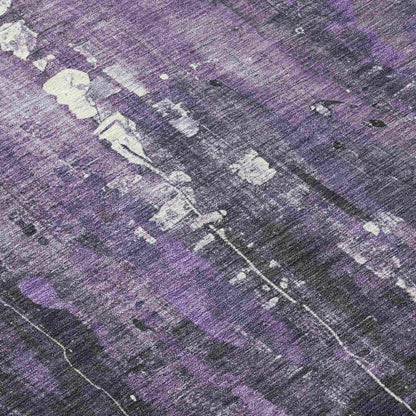 LOOMLAN Rugs Caelion Purple Washable Indoor-Outdoor Rug