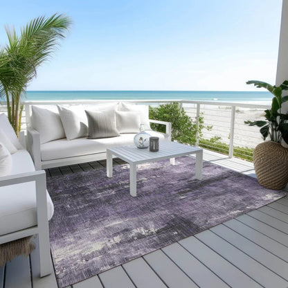 LOOMLAN Rugs Caelion Purple Washable Indoor-Outdoor Rug