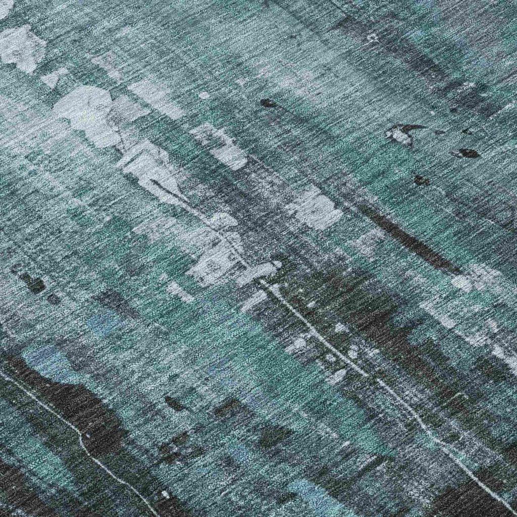 LOOMLAN Rugs Caelion Teal Washable Indoor-Outdoor Rug