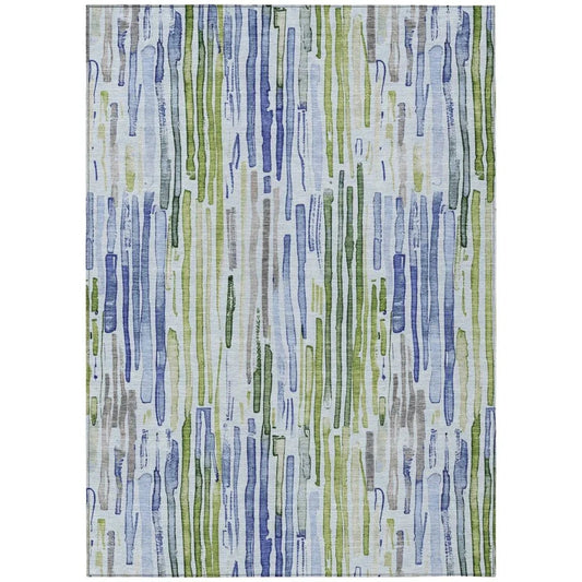 LOOMLAN Rugs Caelira Blue Washable Indoor-Outdoor Rug