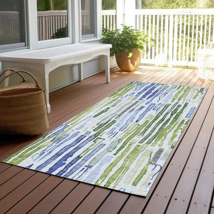 LOOMLAN Rugs Caelira Blue Washable Indoor-Outdoor Rug