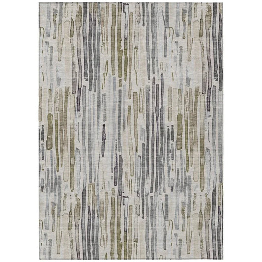 LOOMLAN Rugs Caelira Brown Washable Indoor-Outdoor Rug