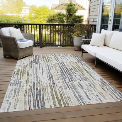 LOOMLAN Rugs Caelira Brown Washable Indoor-Outdoor Rug