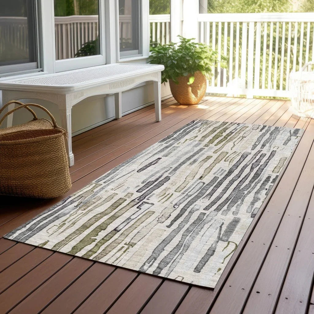 LOOMLAN Rugs Caelira Brown Washable Indoor-Outdoor Rug