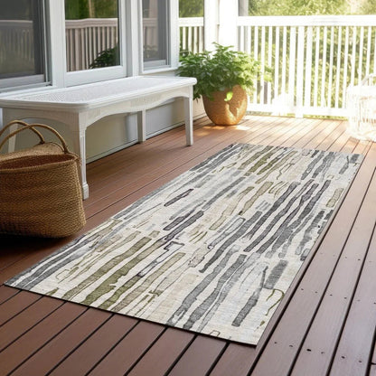 LOOMLAN Rugs Caelira Brown Washable Indoor-Outdoor Rug