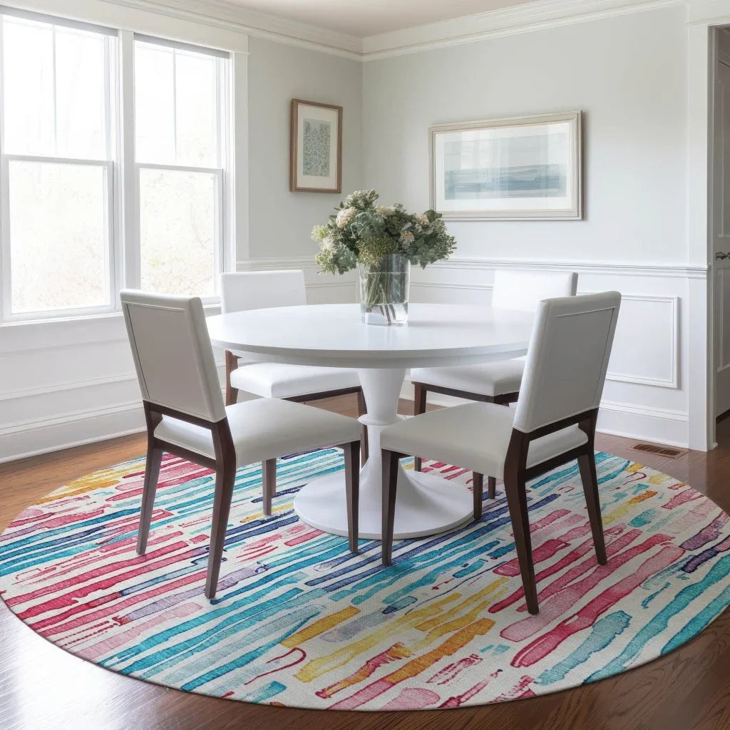 LOOMLAN Rugs Caelira Ivory Washable Indoor-Outdoor Rug
