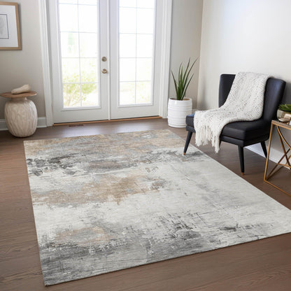LOOMLAN Rugs Caelius Ivory Washable Indoor-Outdoor Rug
