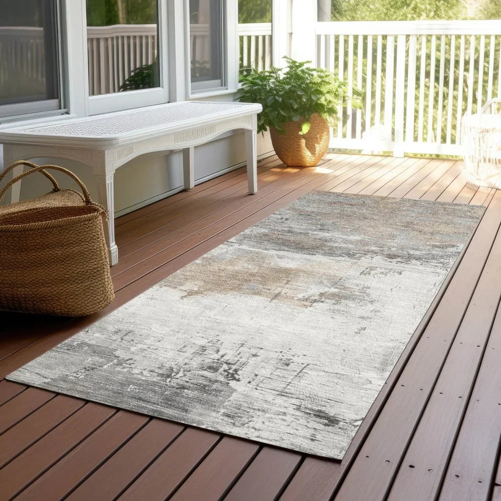 LOOMLAN Rugs Caelius Ivory Washable Indoor-Outdoor Rug