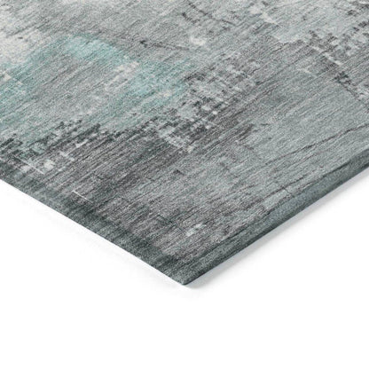 LOOMLAN Rugs Caelius Teal Washable Indoor-Outdoor Rug