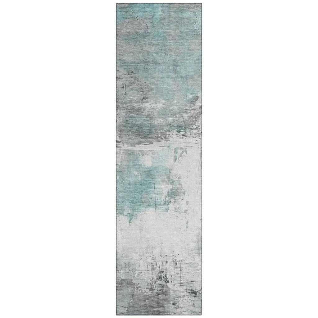 LOOMLAN Rugs Caelius Teal Washable Indoor-Outdoor Rug