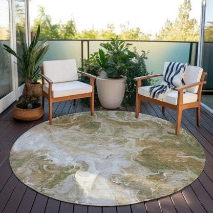 LOOMLAN Rugs Caelor Brown Washable Indoor-Outdoor Rug