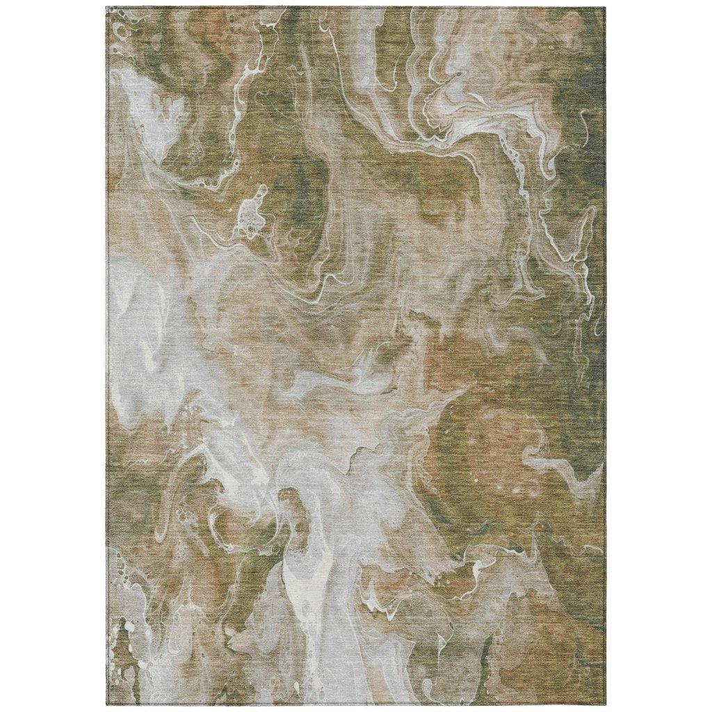 LOOMLAN Rugs Caelor Brown Washable Indoor-Outdoor Rug