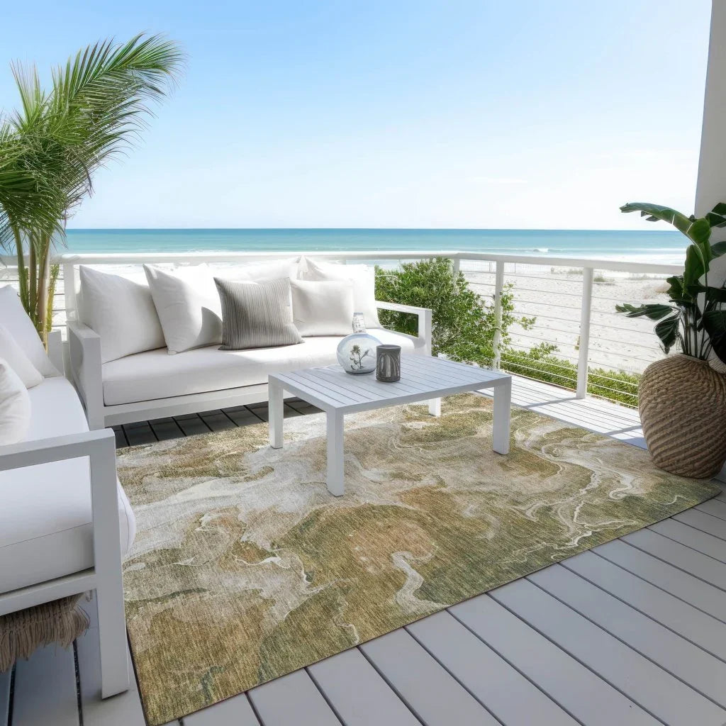 LOOMLAN Rugs Caelor Brown Washable Indoor-Outdoor Rug