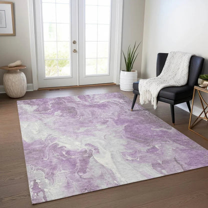 LOOMLAN Rugs Caelor Purple Washable Indoor-Outdoor Rug