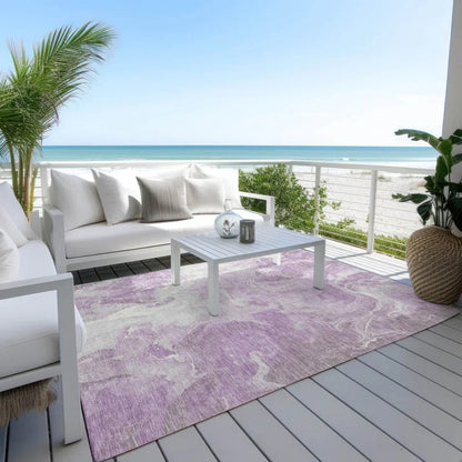 LOOMLAN Rugs Caelor Purple Washable Indoor-Outdoor Rug
