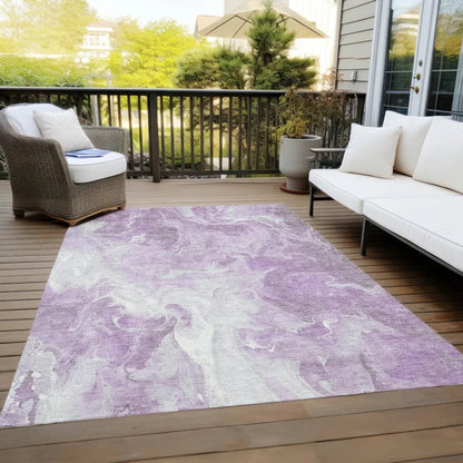 LOOMLAN Rugs Caelor Purple Washable Indoor-Outdoor Rug